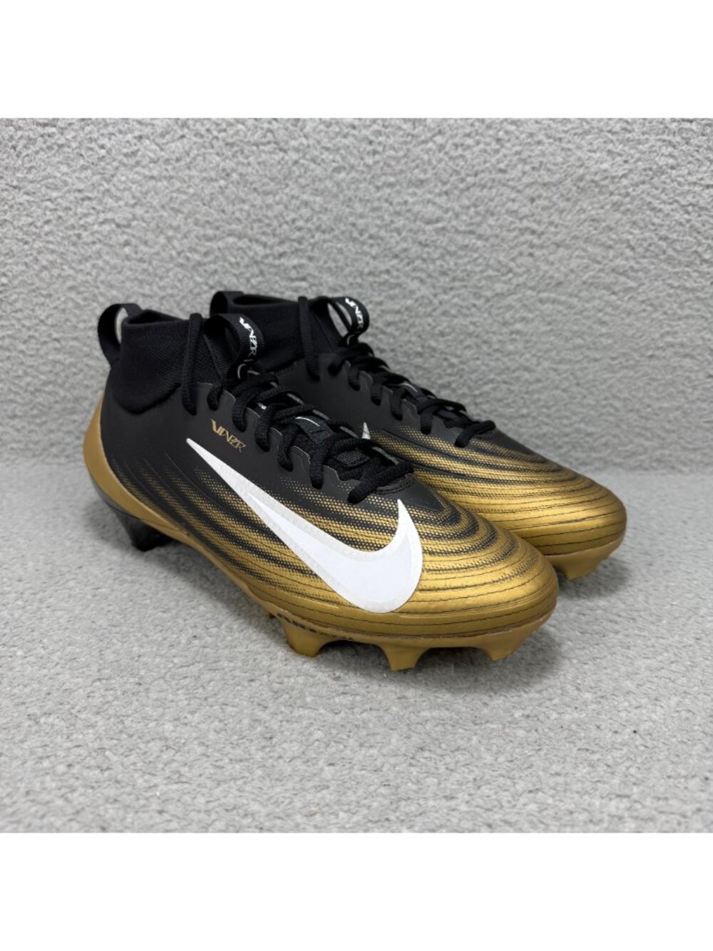 Nike Air Zoom Vapor Pro 1 Men 9.5 Shoes Black Metallic Gold 2025 Football Cleats